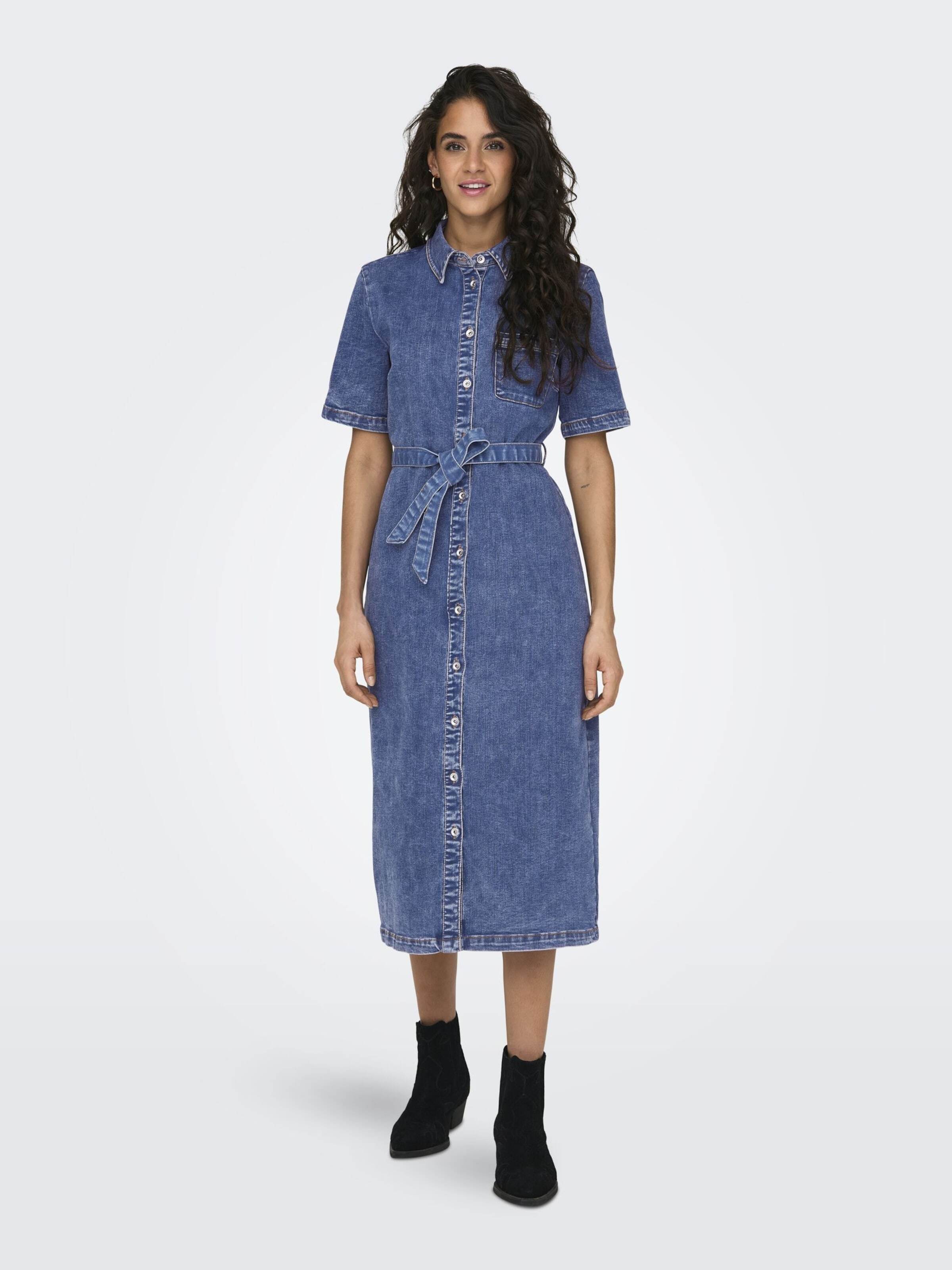 ONLY Košeľové šaty 'Lana' modrá denim