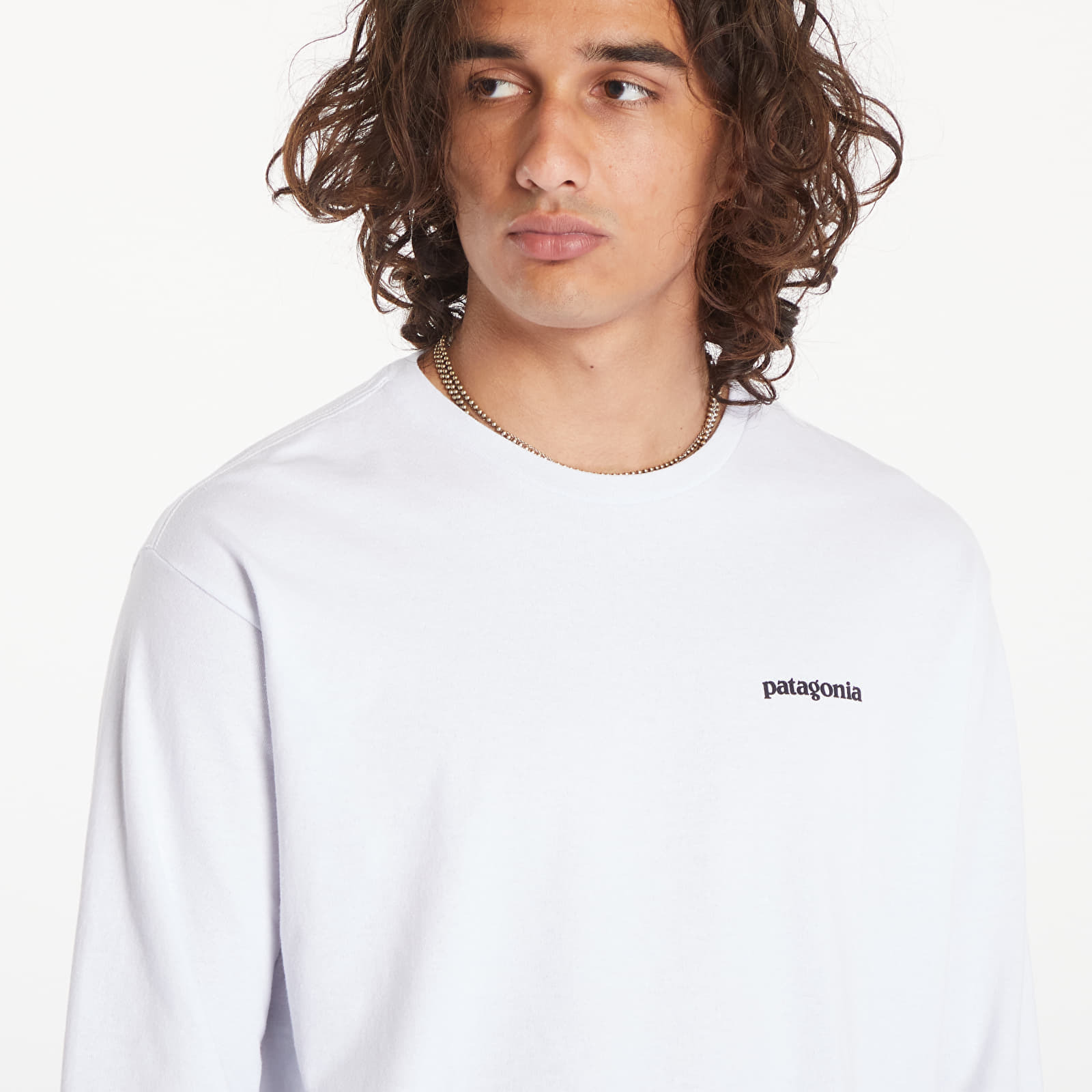 Tričko Patagonia M's LS P6 Logo Responsibili Tee White L