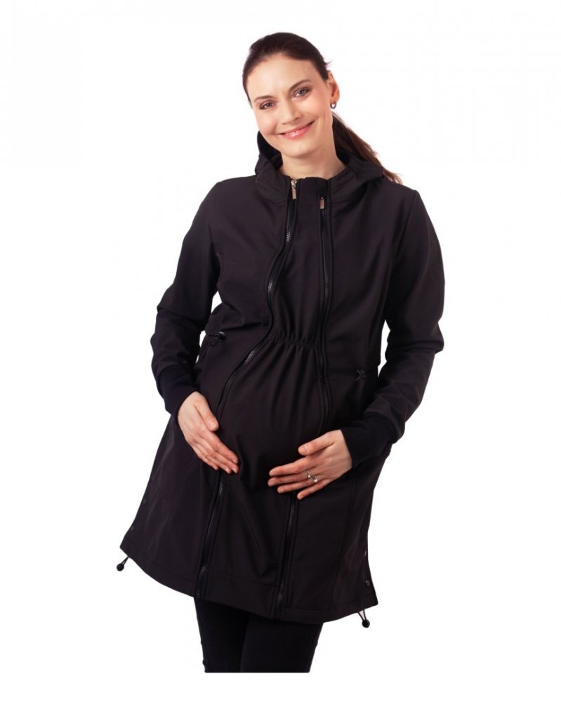 Jožánek Softshellová bunda na nosenie detí Andrea + TEHOTENSKÁ VSADKA, čierna