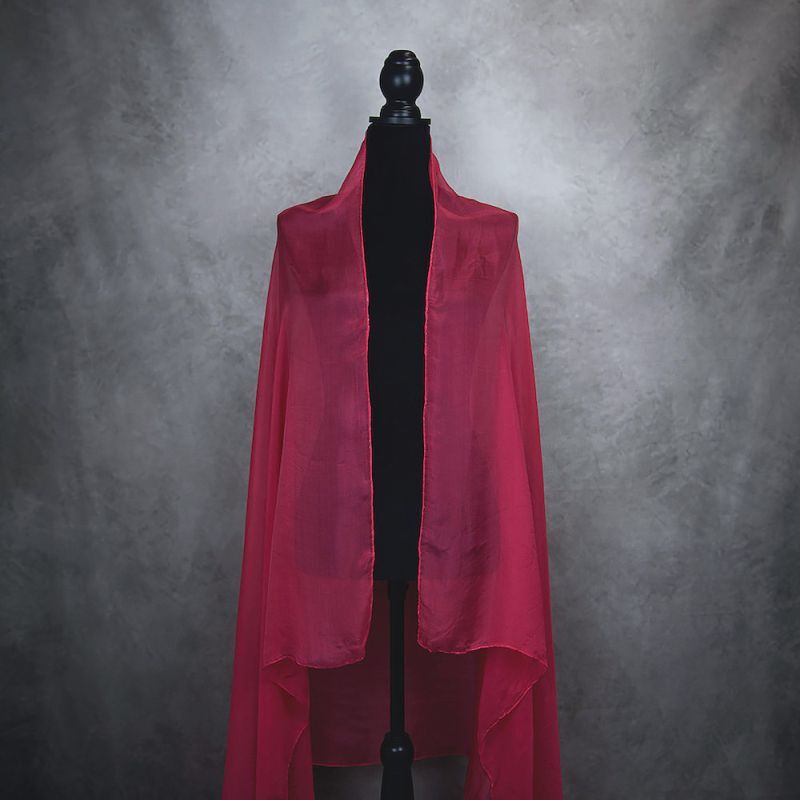 Vega Luxusný hodvábny šál ČERVENÝ 180 x 110cm, Ručná výroba na Slovensku