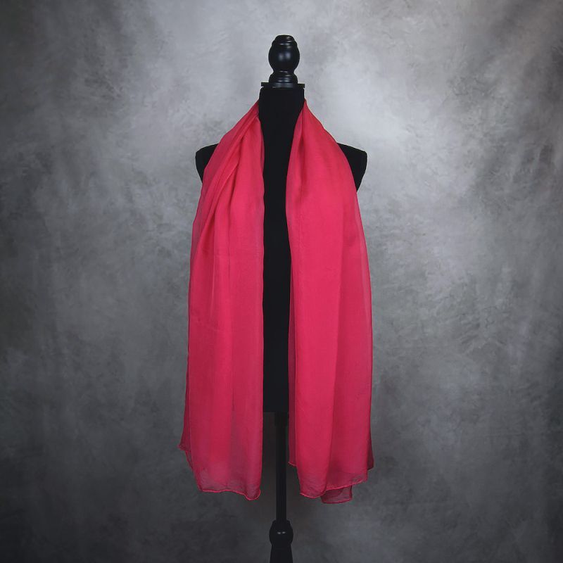 Vega Luxusný hodvábny šál ČERVENÝ 180 x 110cm, Ručná výroba na Slovensku