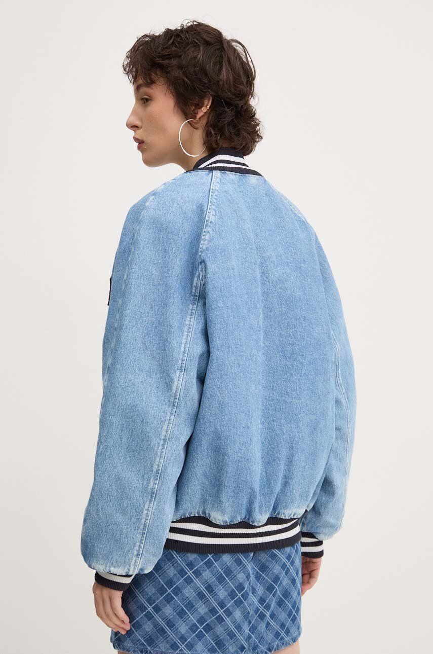 Džínsová bomber bunda Tommy Jeans prechodná, DW0DW18202