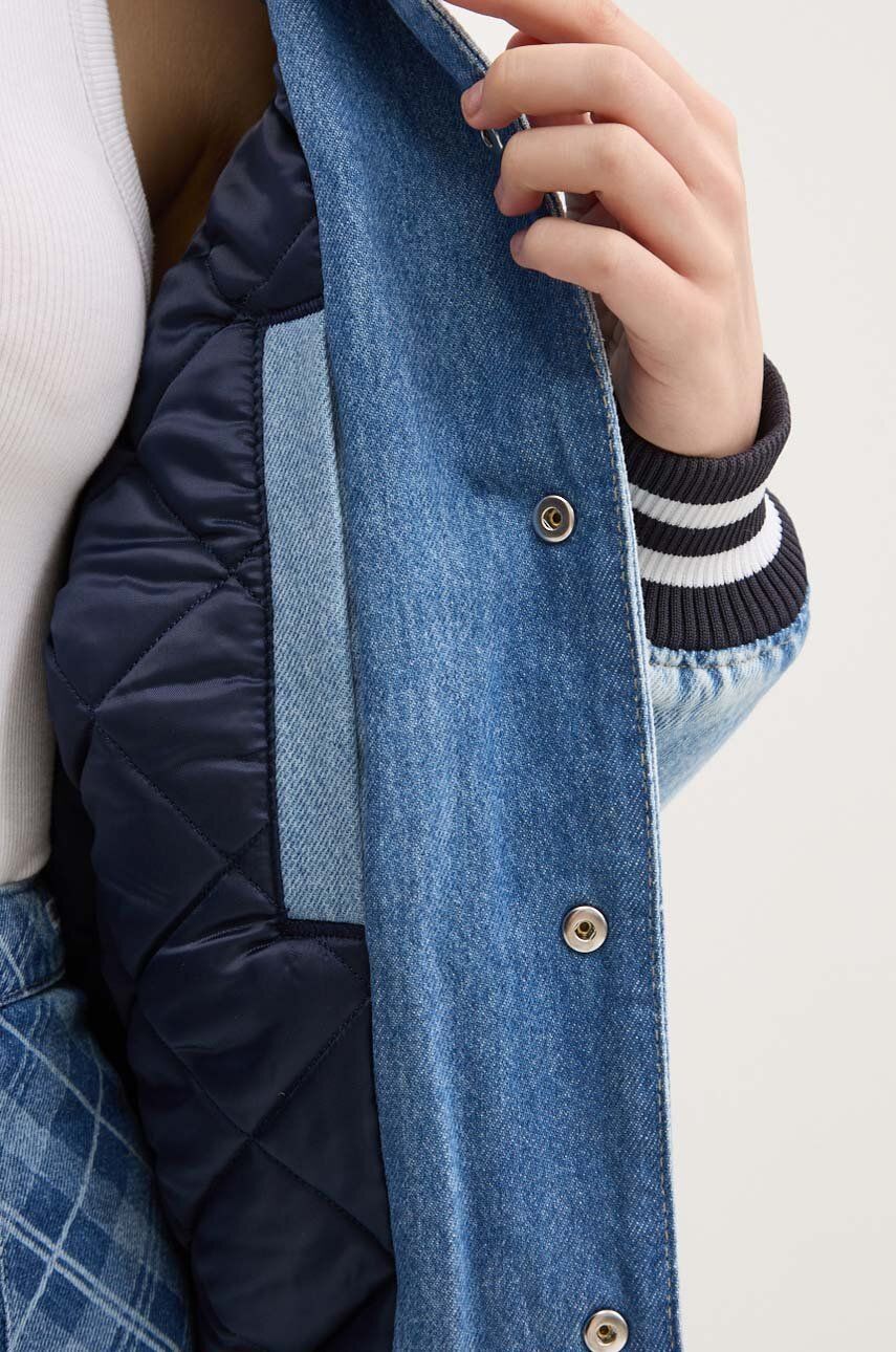 Džínsová bomber bunda Tommy Jeans prechodná, DW0DW18202