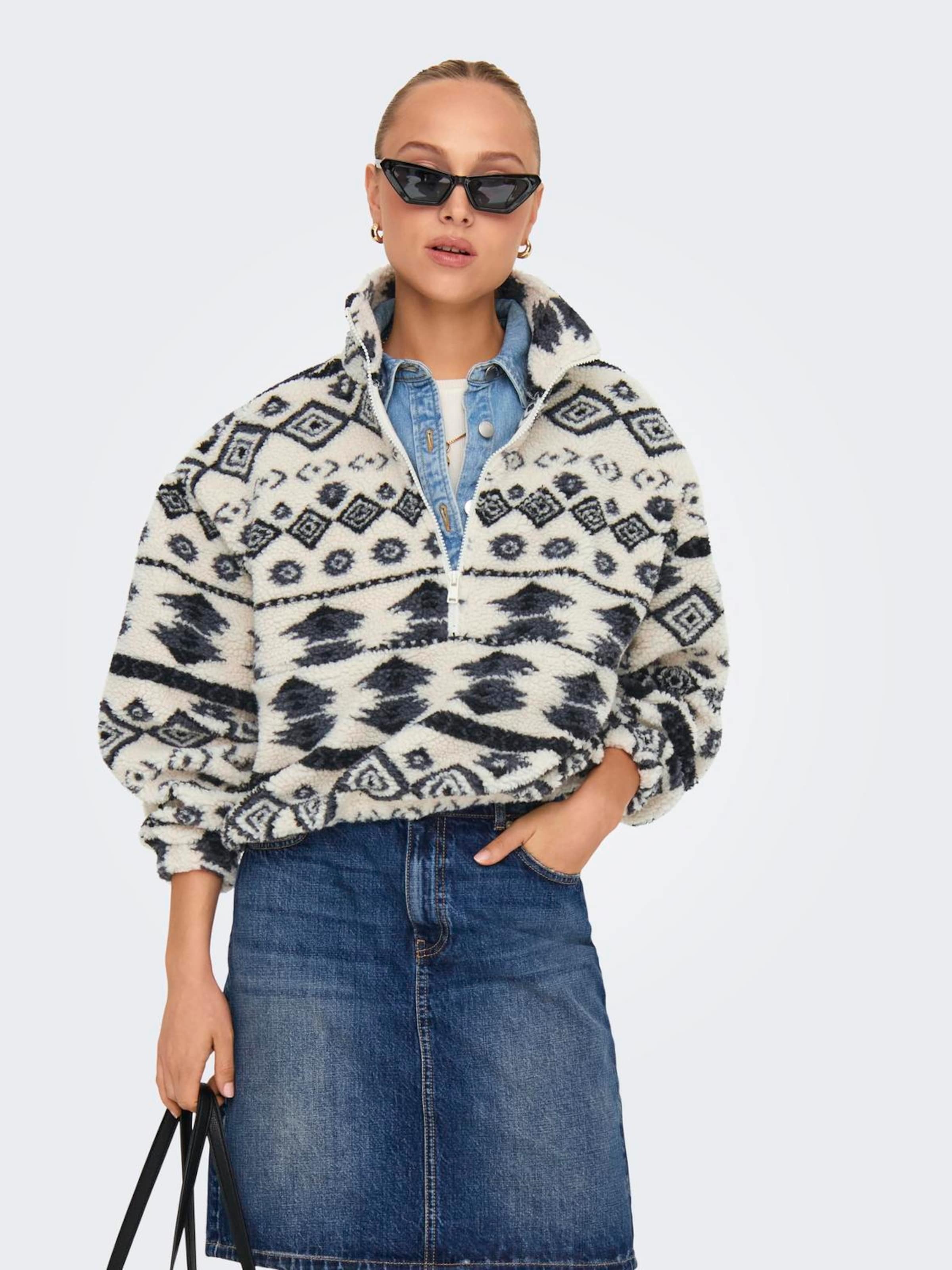 ONLY Sveter 'ONLJANNE' béžová / čierna