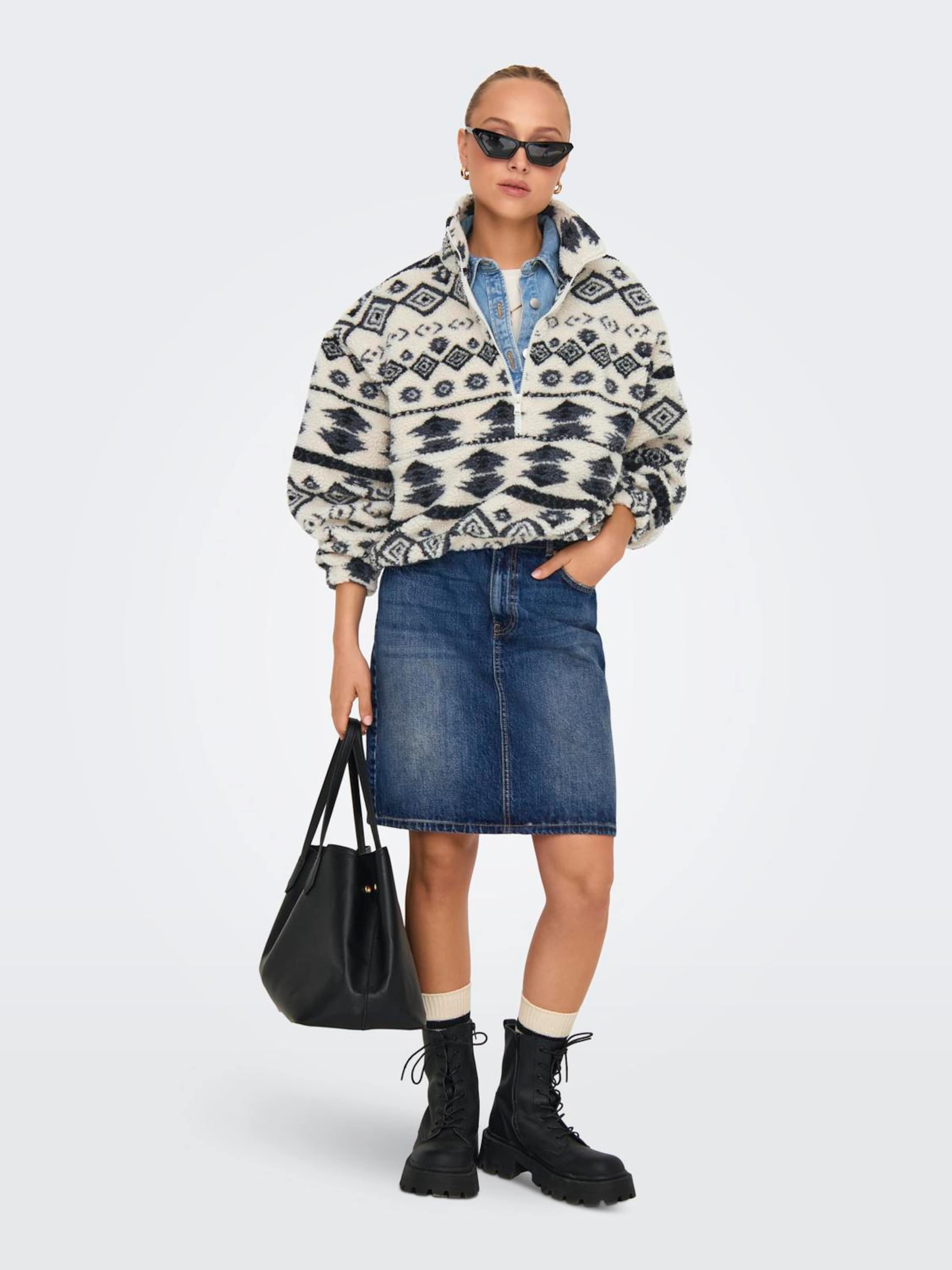 ONLY Sveter 'ONLJANNE' béžová / čierna