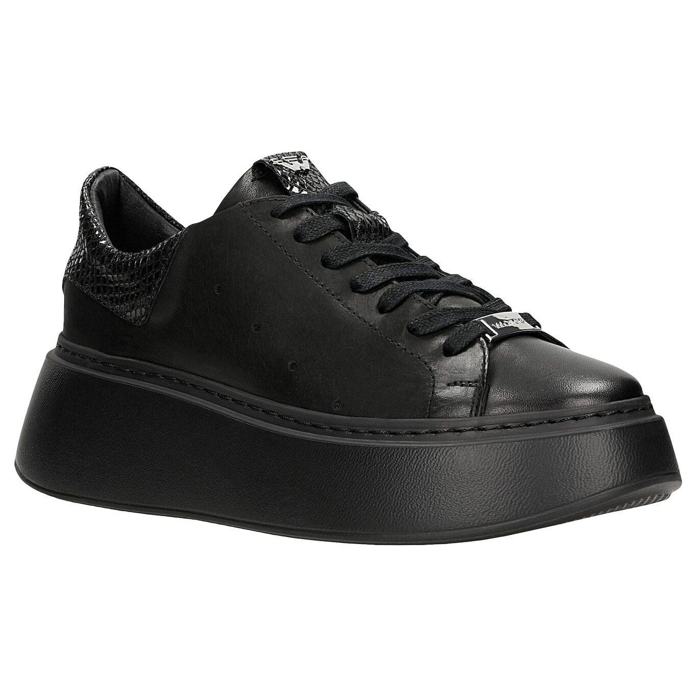 Wojas Čierne Tenisky Na Ľahkej Vysokej Podrážke