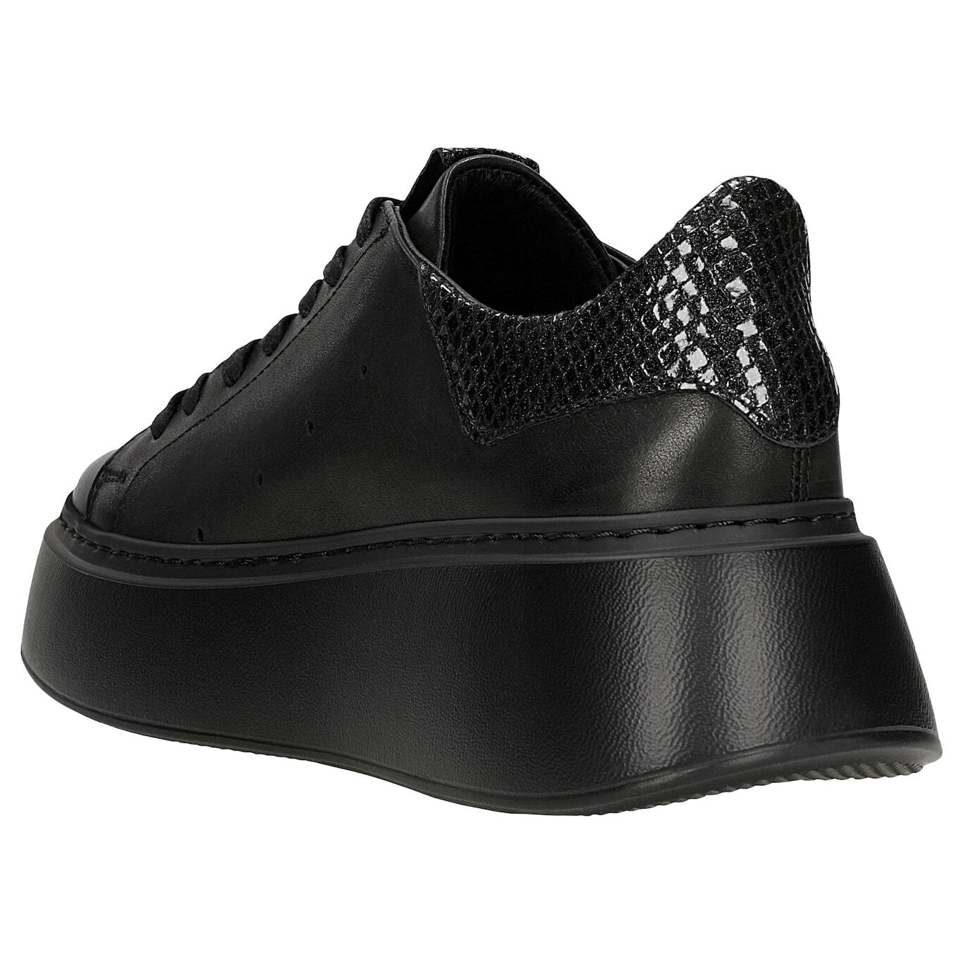 Wojas Čierne Tenisky Na Ľahkej Vysokej Podrážke