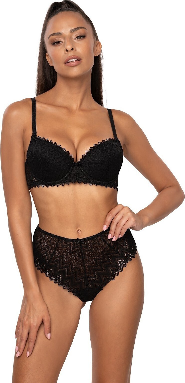 MAT LINGERIE Čierna čipková push up podprsenka Mat Elif M-3802/11 Elif M-3802/11 Elif