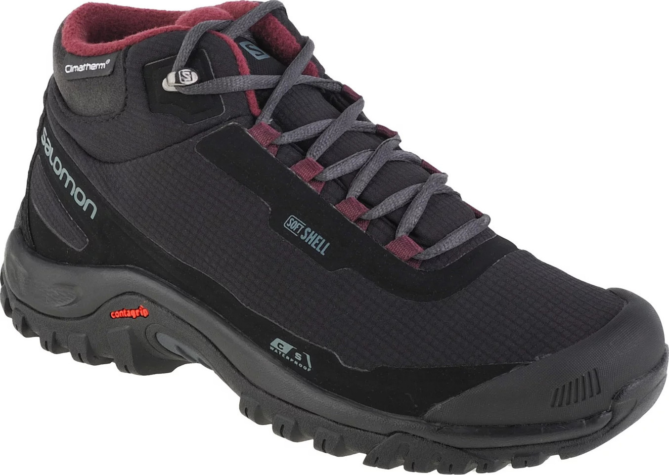 Čierno-ružová dámska treková obuv Salomon Shelter CS WP W 411105