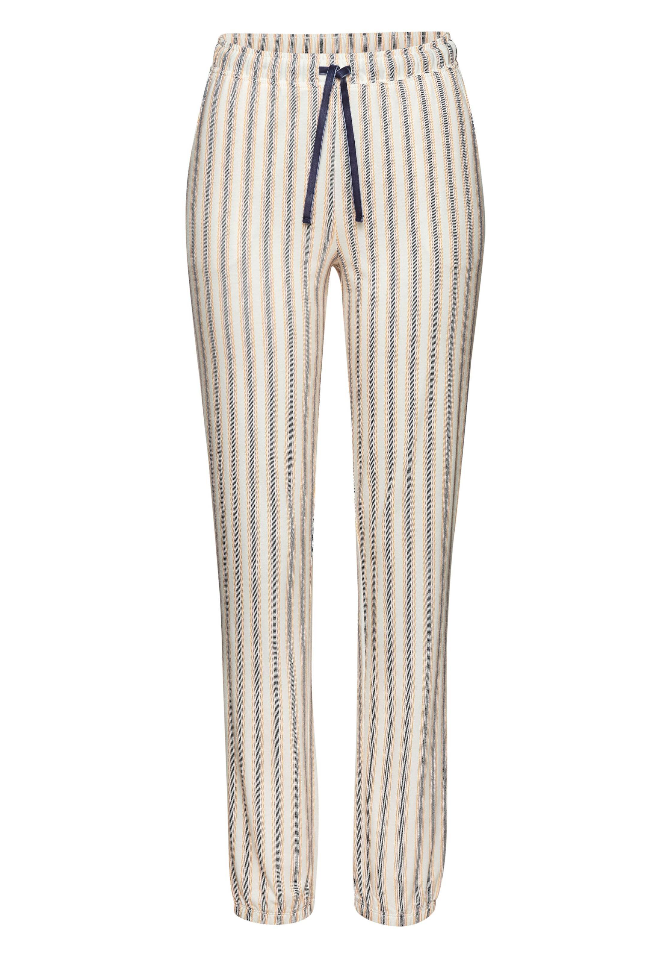 VIVANCE Pyžamové nohavice 'Dreams' béžová / námornícka modrá / oranžová / šedobiela