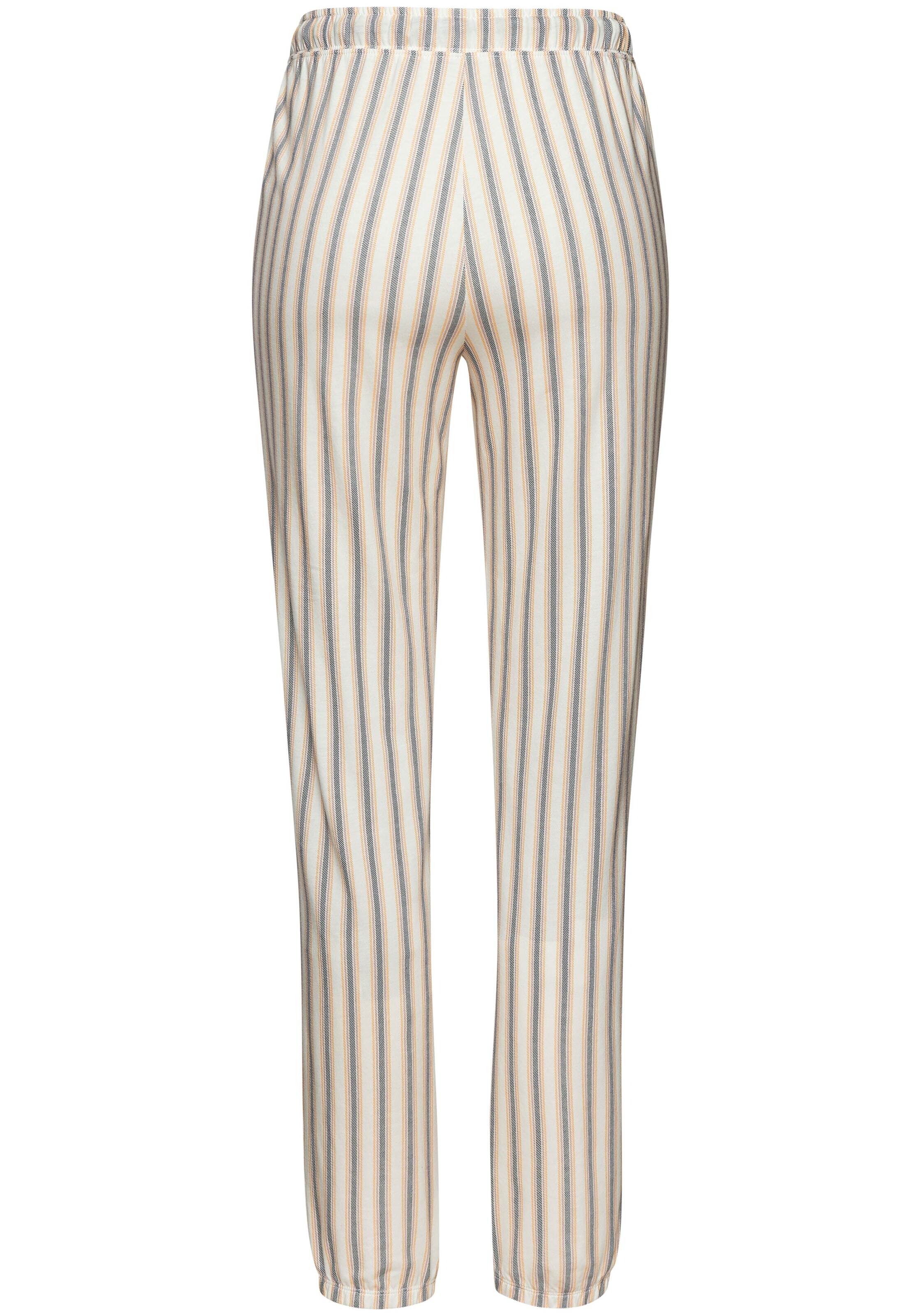 VIVANCE Pyžamové nohavice 'Dreams' béžová / námornícka modrá / oranžová / šedobiela