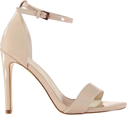 nude patent barely there heels