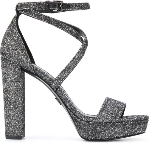 Michael Michael Kors Charlize platform glitter sandals - Black 