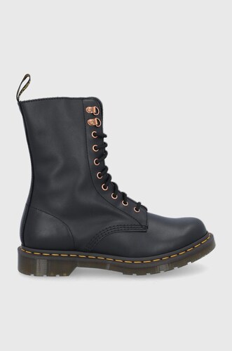 Kožené workery Dr. Martens dámske, čierna farba, na plochom podpätku - GLAMI .sk