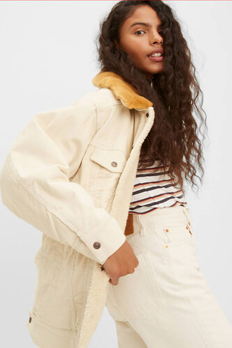 levi's oversized cord fur trucker jacket