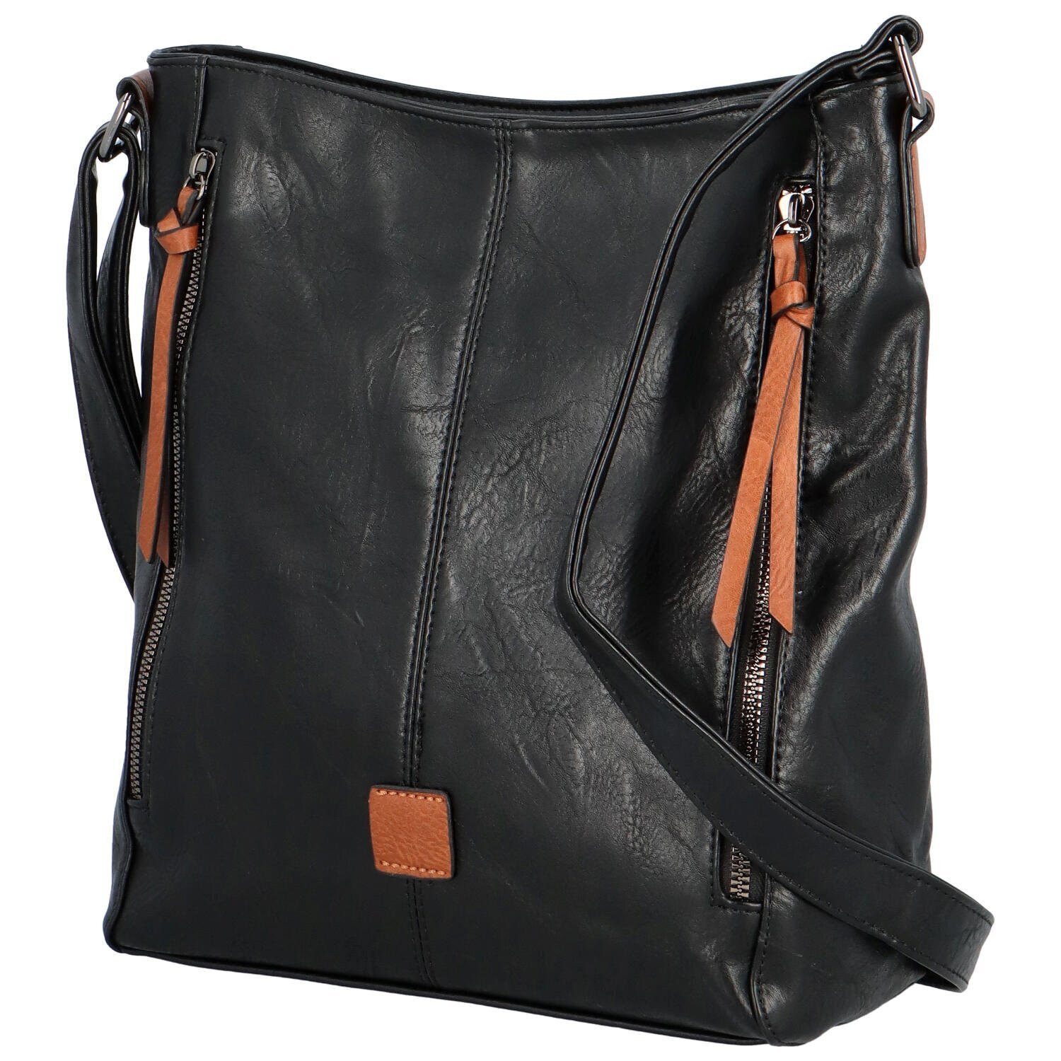 Urban Style Štýlová dámska koženková crossbody kabelka Barcia, čierno/hnedá