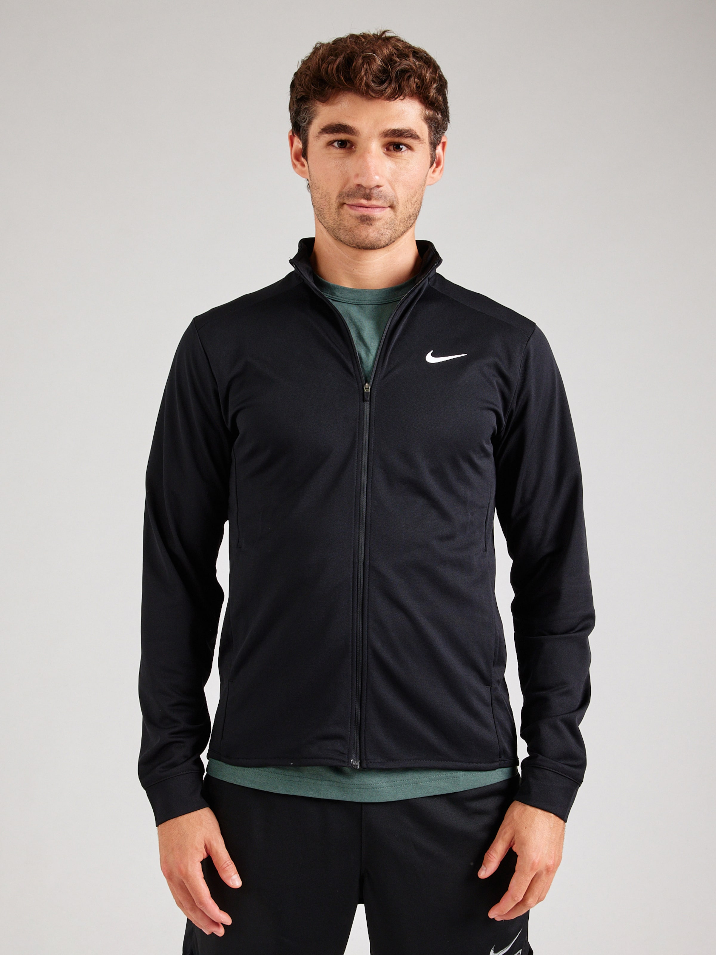 NIKE Športová mikina so zipsom 'Totality' čierna