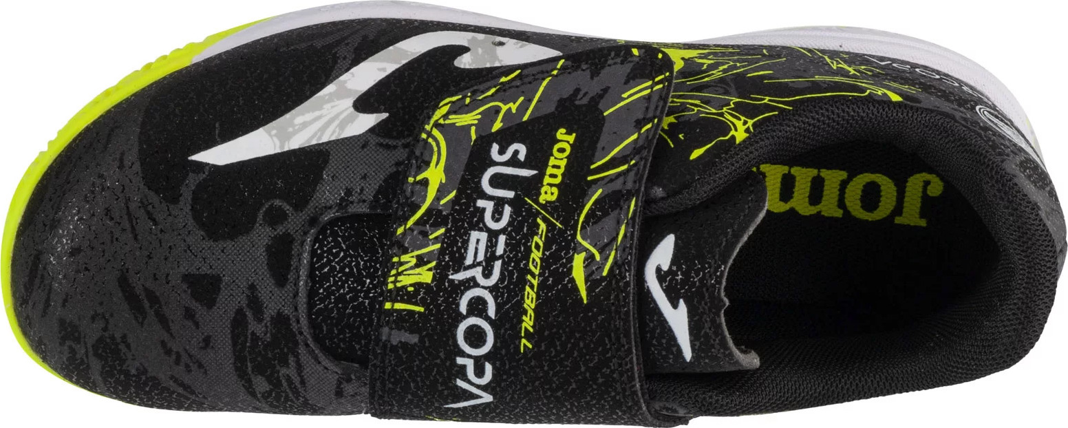 Čierno-žlté chlapčenské sálové tenisky Joma Super Copa Jr 2401 IN SCJW2401INV