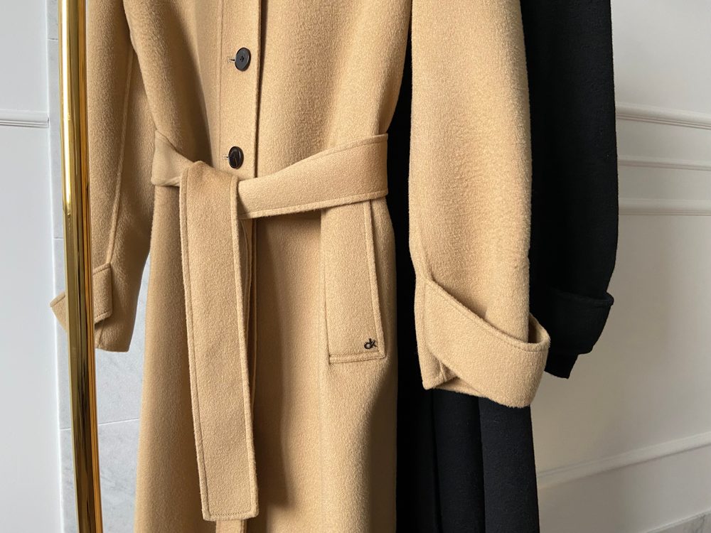 Calvin Klein béžový flaušový kabát
