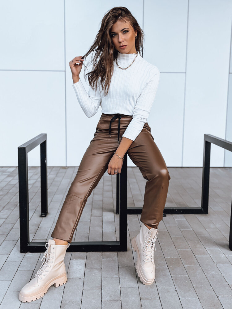 Dámske nohavice voskované LAPIS Farba ťavia DSTREET UY1719