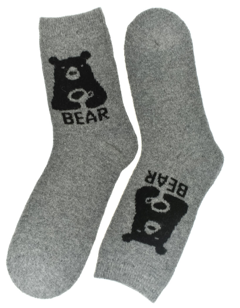 AURA.VIA Termo sivé ponožky BearWarm 35-41