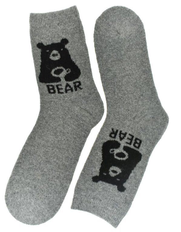 AURA.VIA Termo sivé ponožky BearWarm 35-41