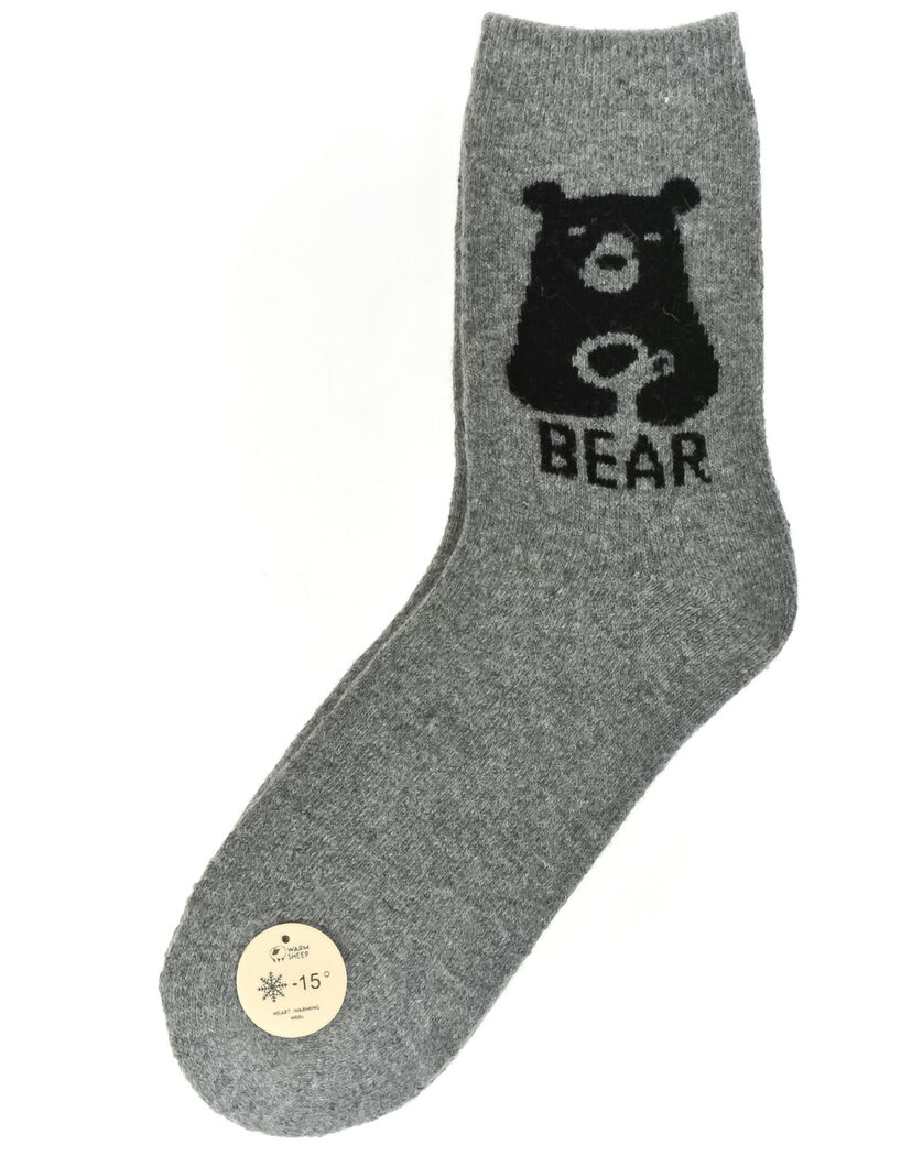 AURA.VIA Termo sivé ponožky BearWarm 35-41