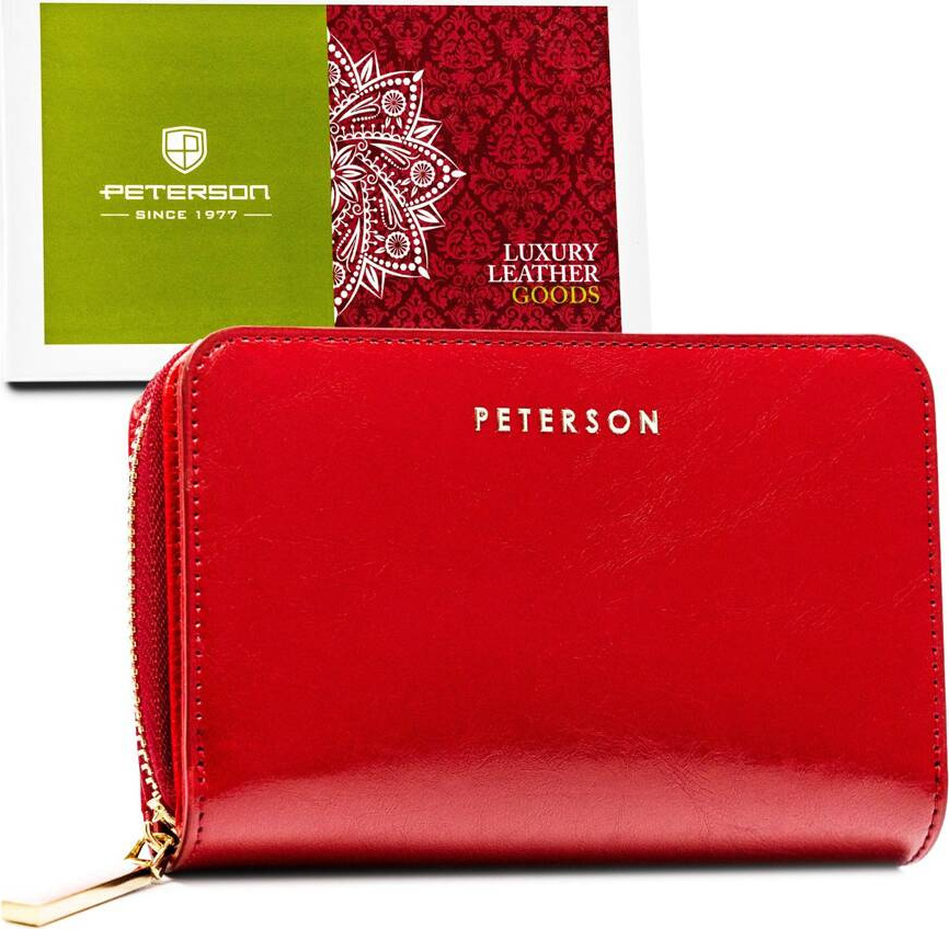 Červená dámska kožená peňaženka Peterson Y702 PTN PL-418