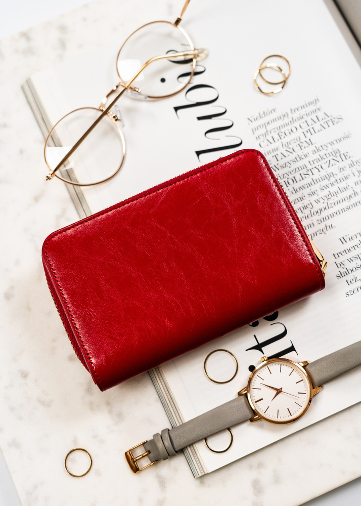 Červená dámska kožená peňaženka Peterson Y702 PTN PL-418