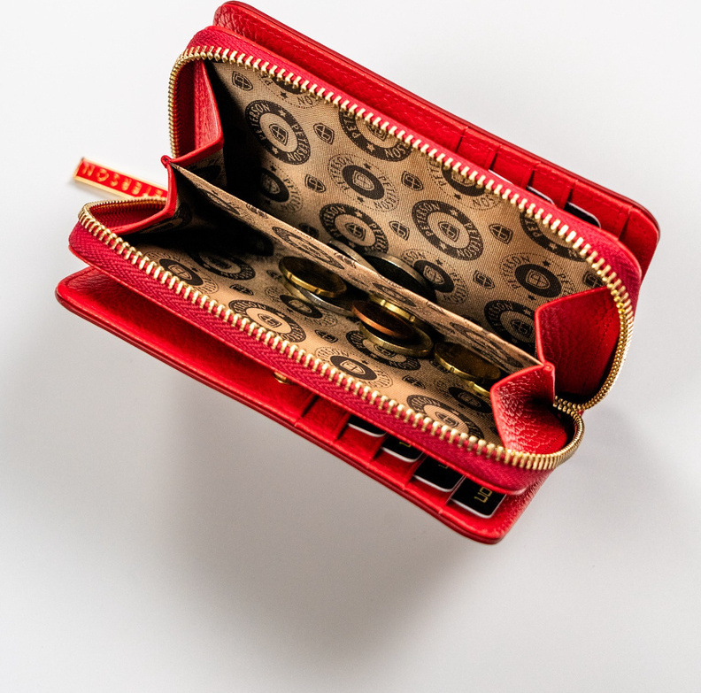 Červená dámska kožená peňaženka Peterson Y702 PTN PL-418