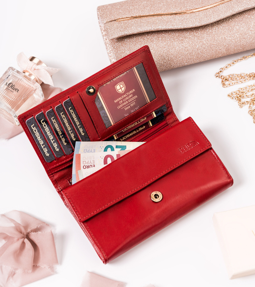 Peterson Klasická červená dámska peňaženka Y126 PTN 438 2-3-1-5989 R