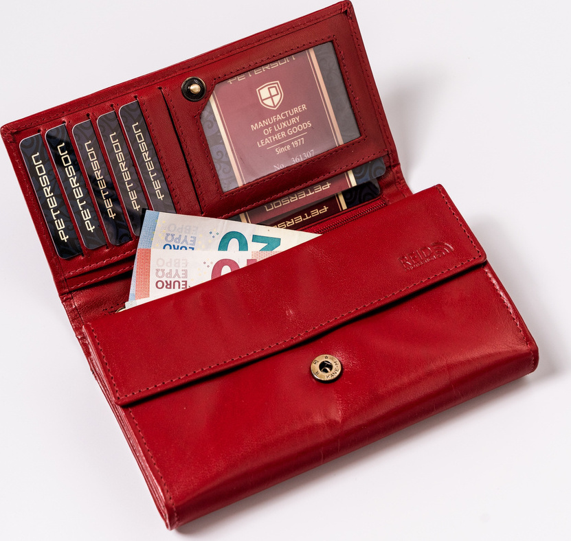 Peterson Klasická červená dámska peňaženka Y126 PTN 438 2-3-1-5989 R