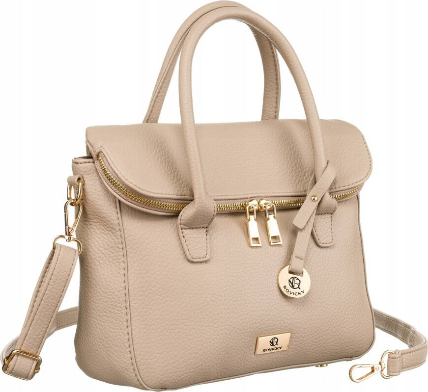 Rovicky Béžová crossbody taška so zlatými detailmi R-TOR-ALE-8