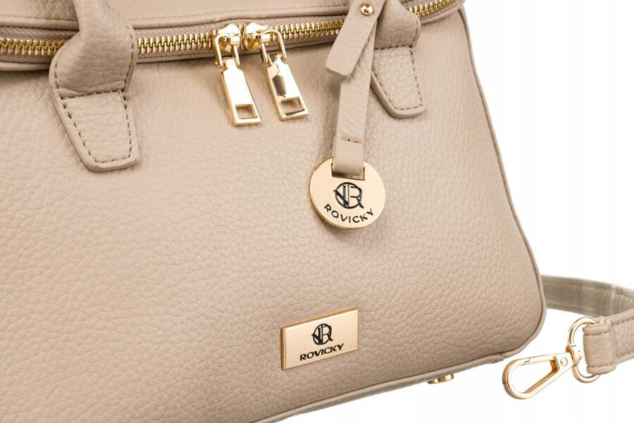 Rovicky Béžová crossbody taška so zlatými detailmi R-TOR-ALE-8