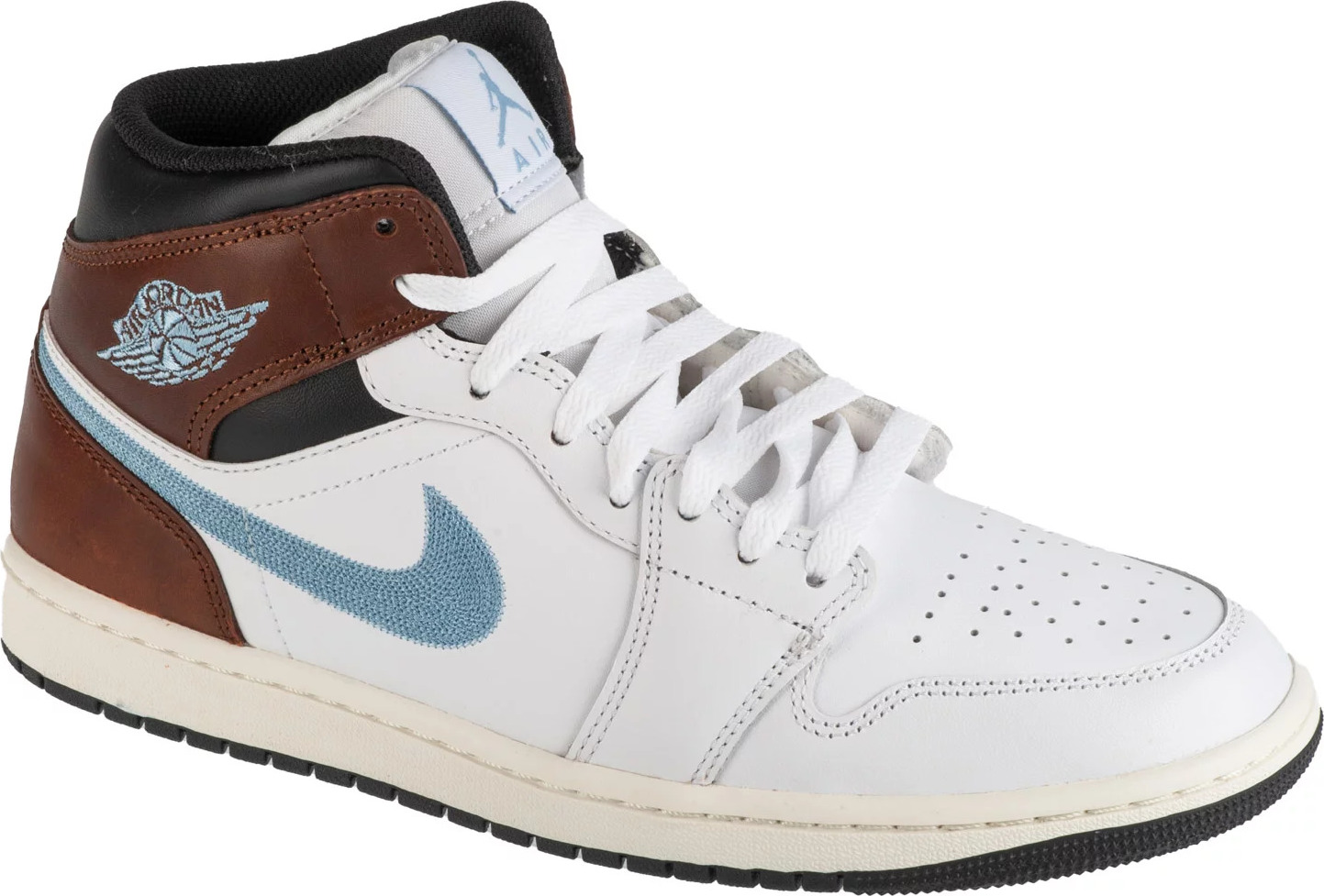 NIKE Bielo-hnedé pánske členkové tenisky Air Jordan 1 Mid FQ7831-142