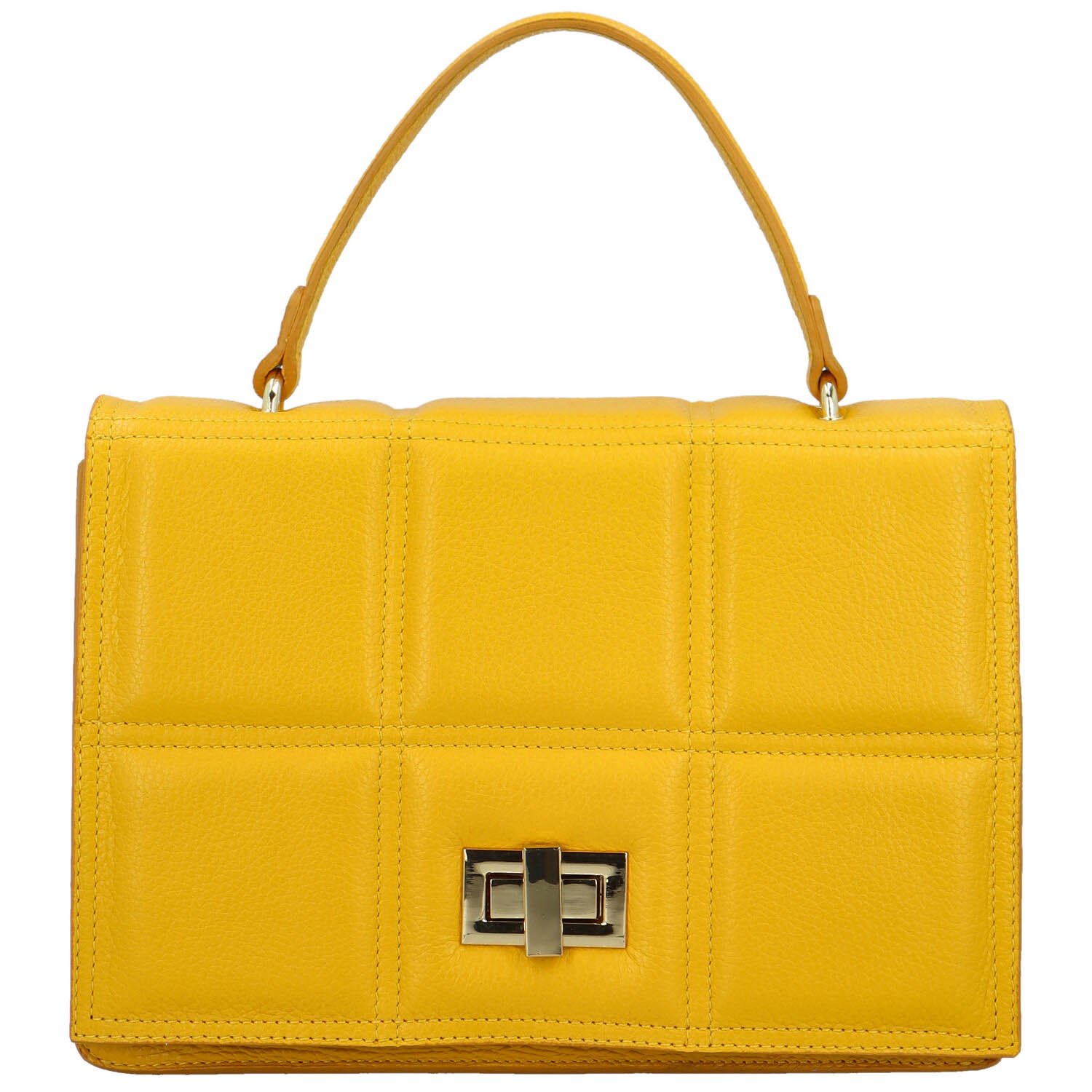 Delami Vera Pelle Módna dámska kožená kabelka do ruky Siera, žltá