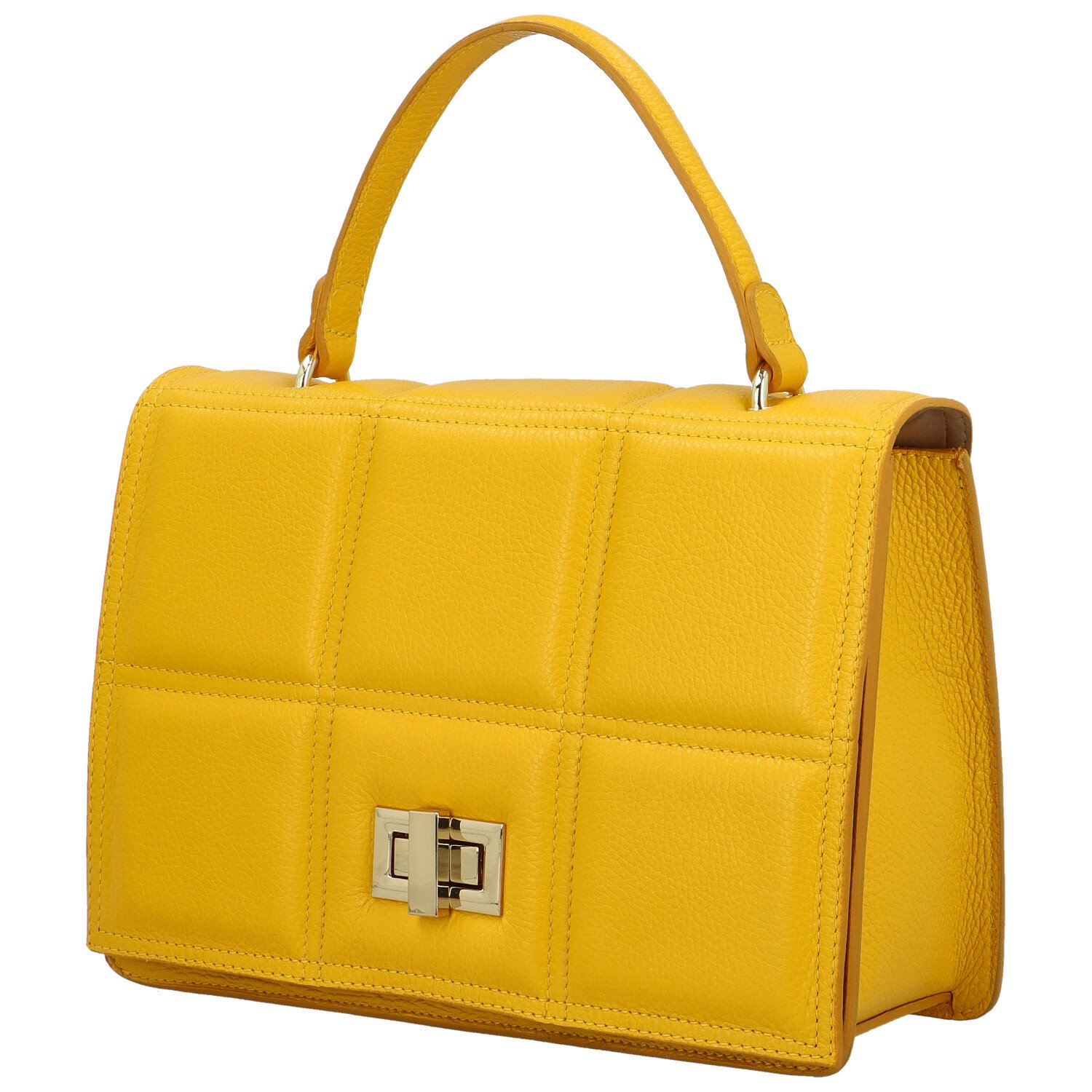 Delami Vera Pelle Módna dámska kožená kabelka do ruky Siera, žltá