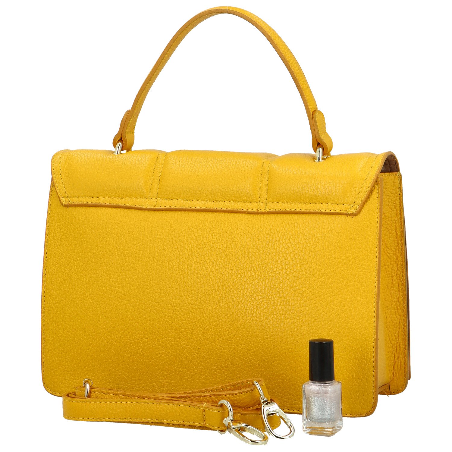 Delami Vera Pelle Módna dámska kožená kabelka do ruky Siera, žltá