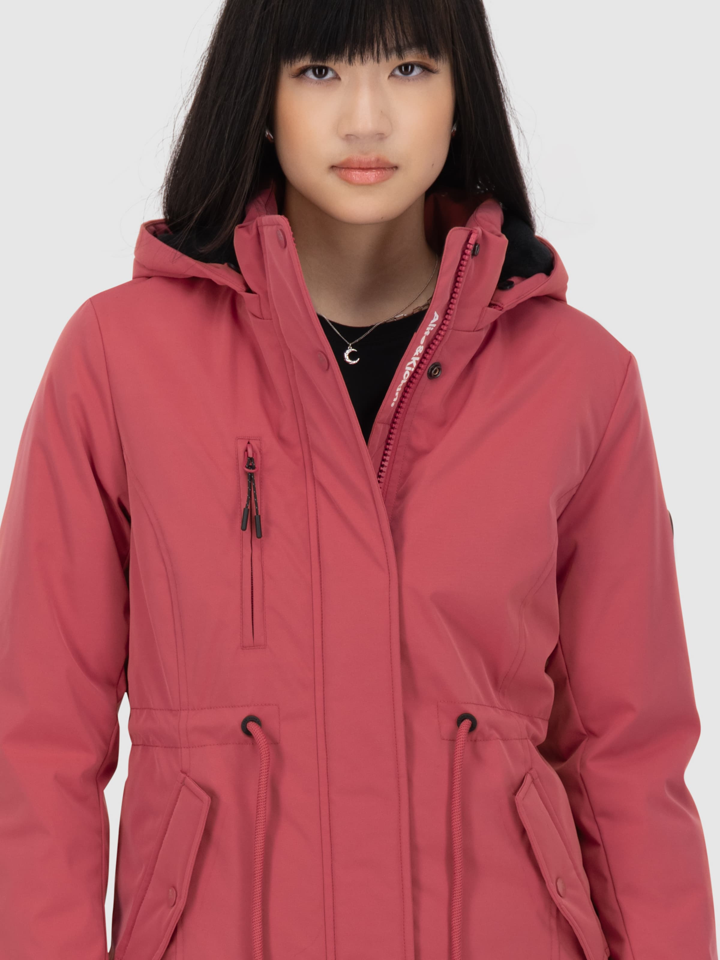 alife & kickin Zimná parka 'KierseyAK A' pastelovo červená / čierna