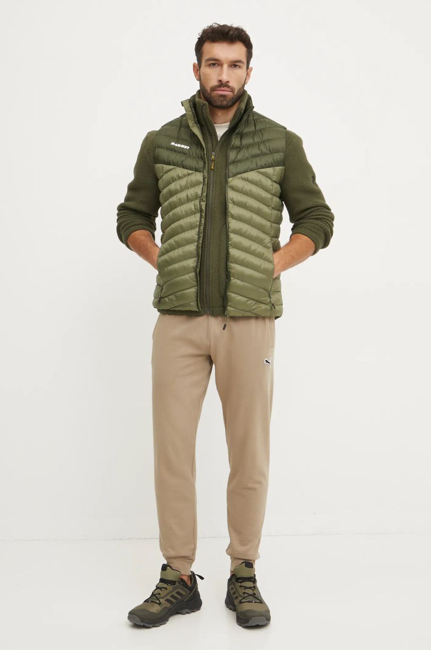 Športová mikina Mammut Falera zelená farba, jednofarebná, 1014.05820