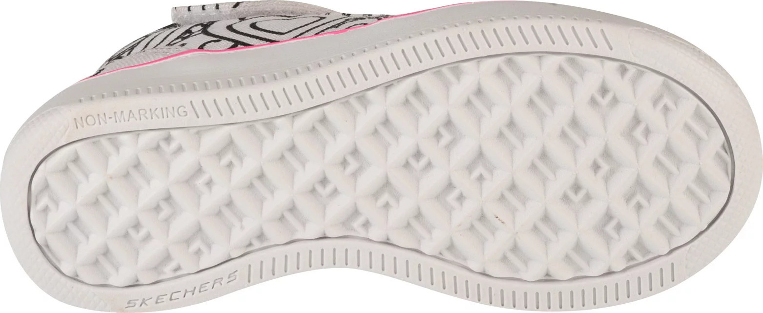 Biele dievčenské členkové tenisky Skechers Sport Court 92 - Color Me Kicks 302213L-WMLT