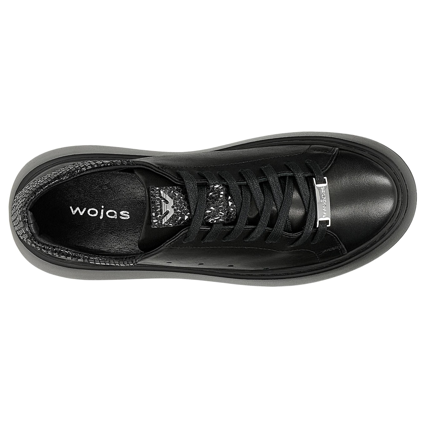 Wojas Čierne Tenisky Na Ľahkej Vysokej Podrážke