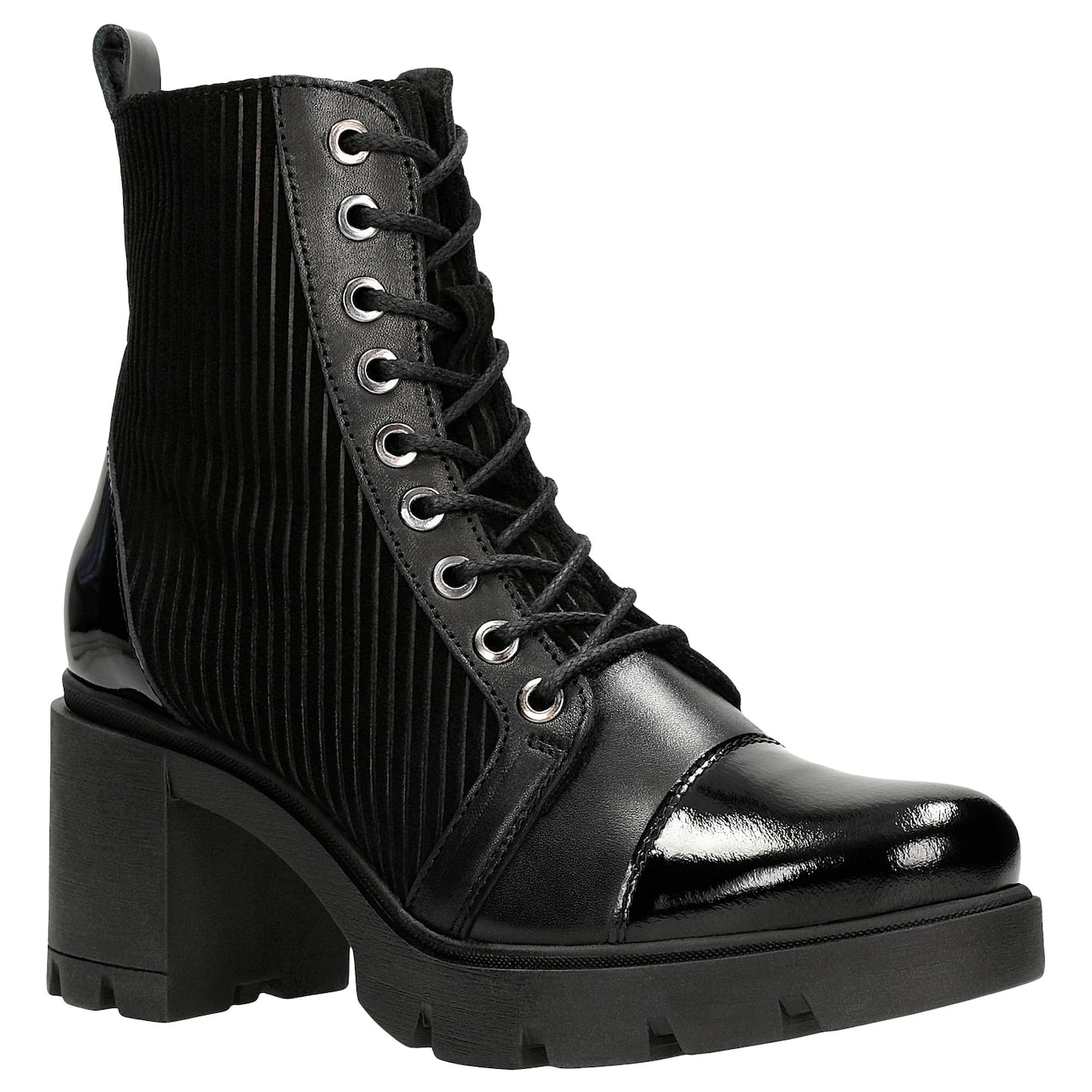 Wojas Čierne Dámske Tretiky Na Podpätku Z Zateplením Z Pleteniny S Kožušinkou