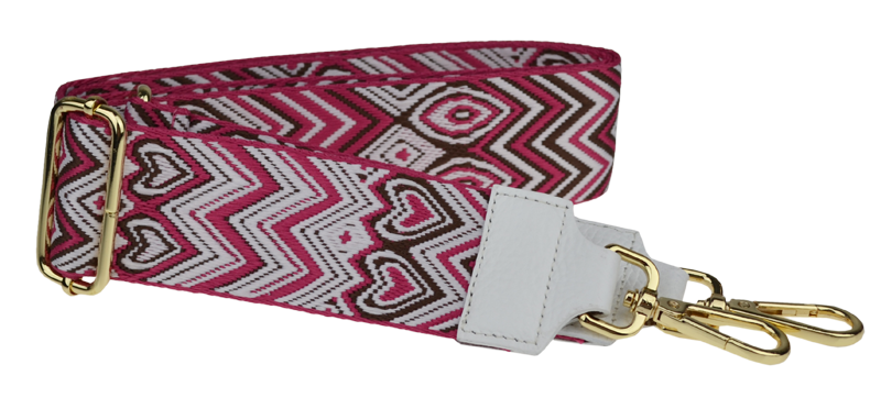 Ružová kožená talianska crossbody kabelka Ramona Fuxia s prídavným pruhom II NovaKabelka.sk