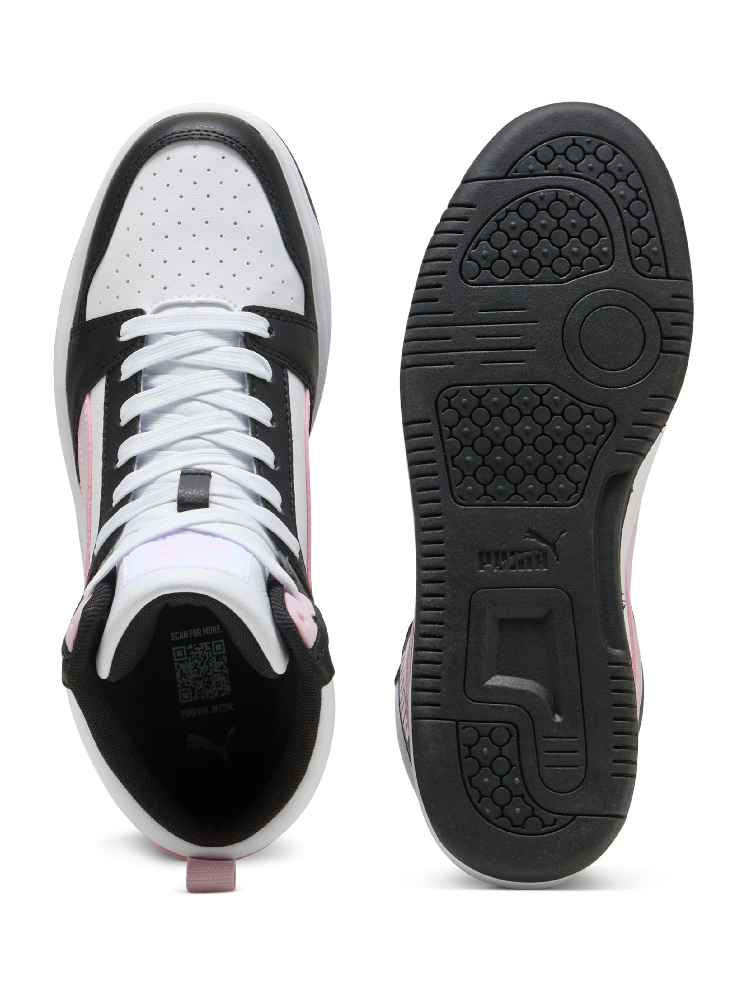 PUMA Členkové tenisky 'Rebound V6' ružová / čierna / biela