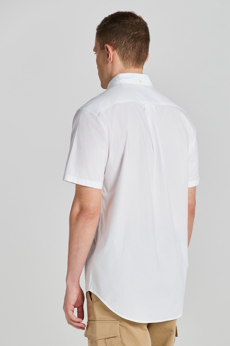 GANT Reg Poplin SS Shirt – Camicia Uomo Manica Corta In Popeline Cotone | Bianco Classico | Regular Fit Con Collo Button Down - 2