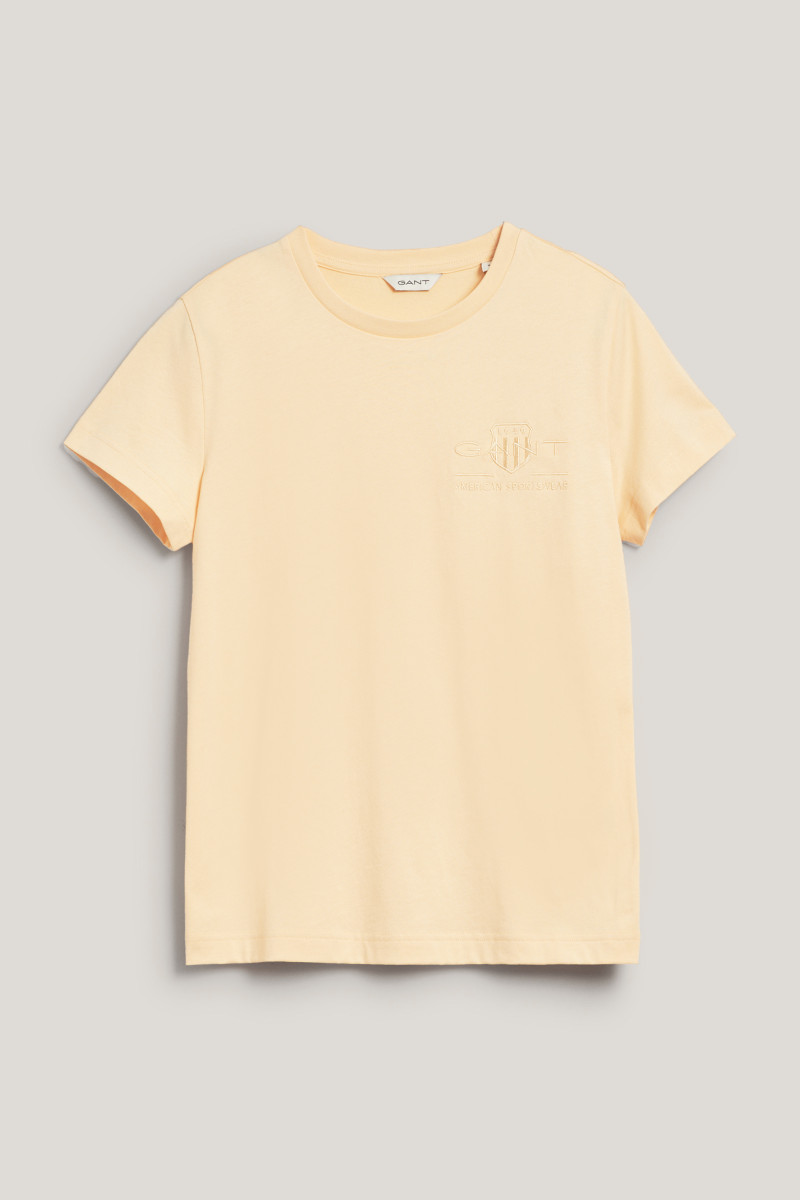 TRIČKO GANT REG TONAL SHIELD SS T-SHIRT DUSTY LIGHT YELLOW