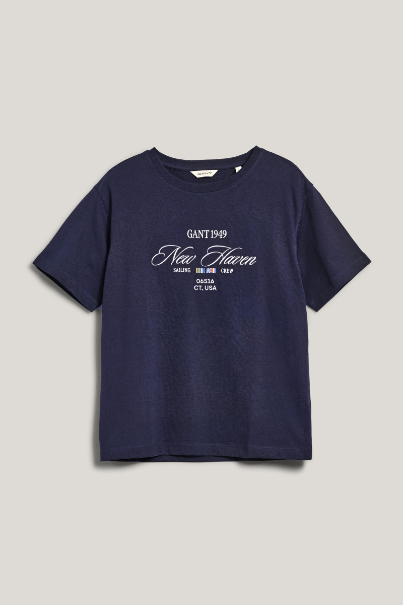 TRIČKO GANT GRAPHIC SS T-SHIRT EVENING BLUE
