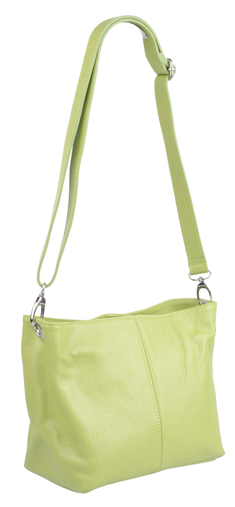 Zelená kožená talianska crossbody kabelka Batilda Verde Segnale s prídavným pruhom VII NovaKabelka.sk