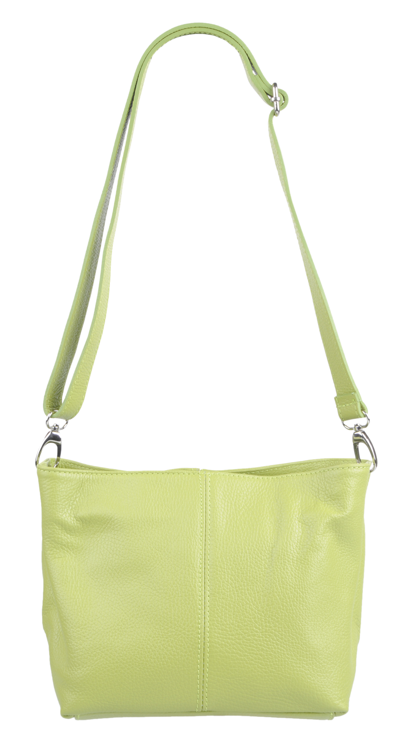 Zelená kožená talianska crossbody kabelka Batilda Verde Segnale s prídavným pruhom VII NovaKabelka.sk